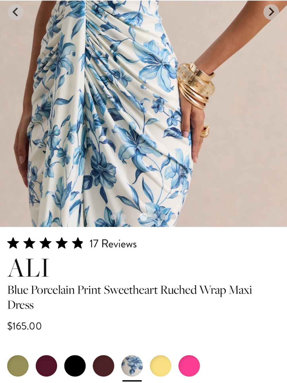 Club L London Ali Dress in Blue Porcelain Print Size 4 (small) - Picture 4 of 7
